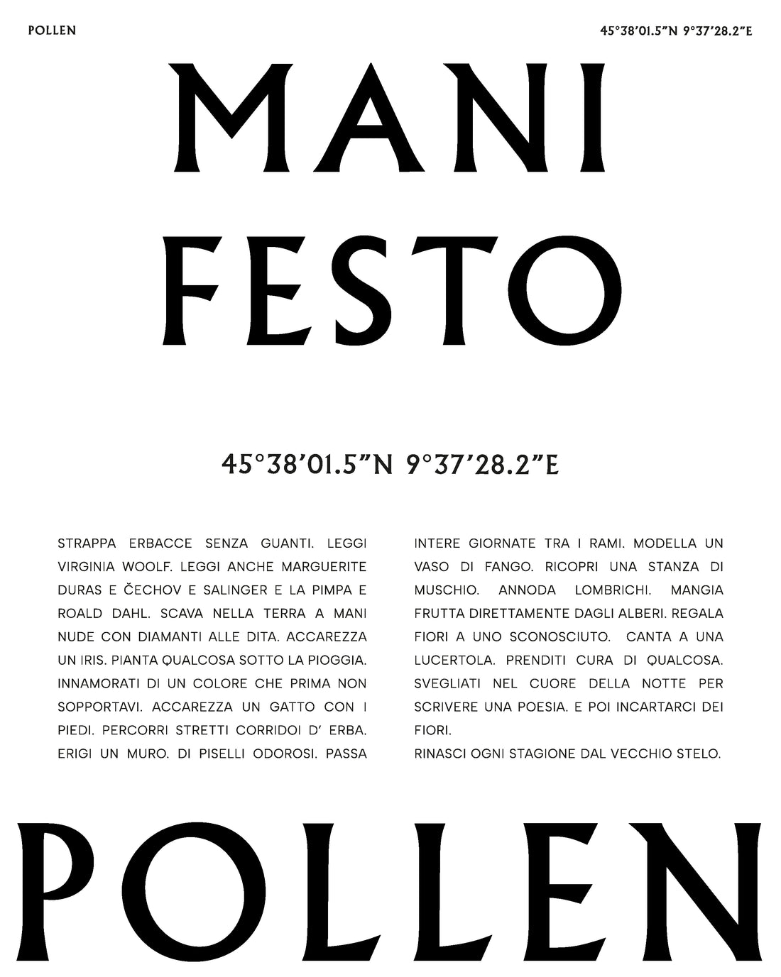 POLLEN MANIFESTO
