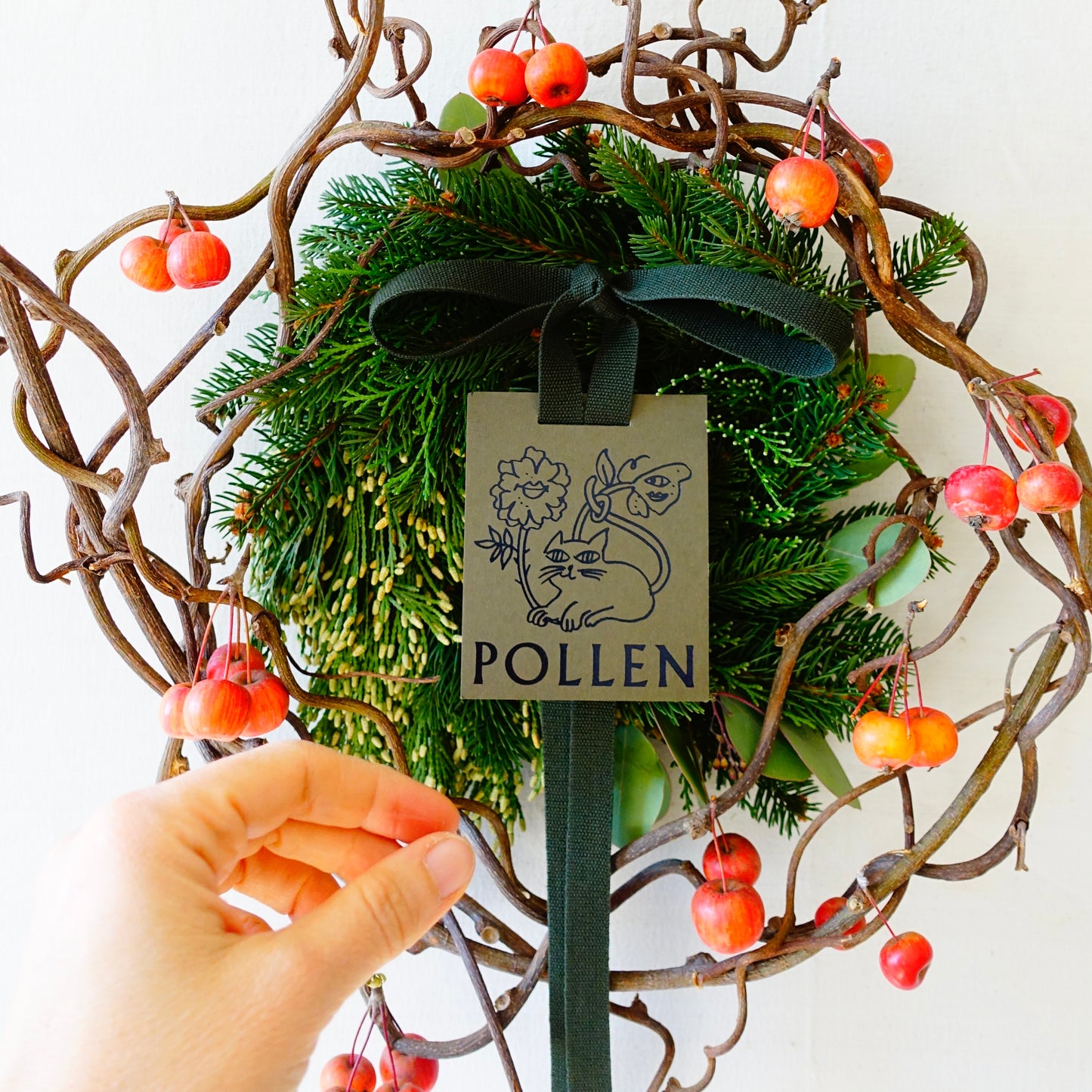 GHIRLANDA POLLEN GREEN, RED & VINE